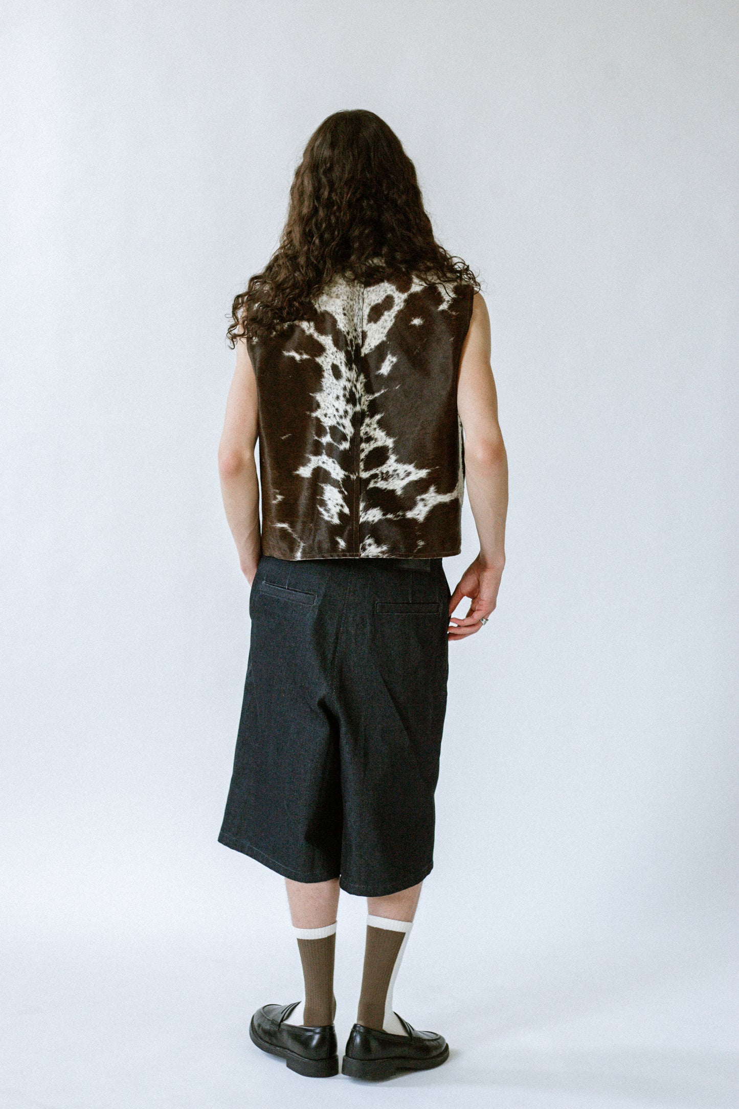 cow leather jacket cowhide cow print, fall trend, oversized fit, limited edition - back 1.0