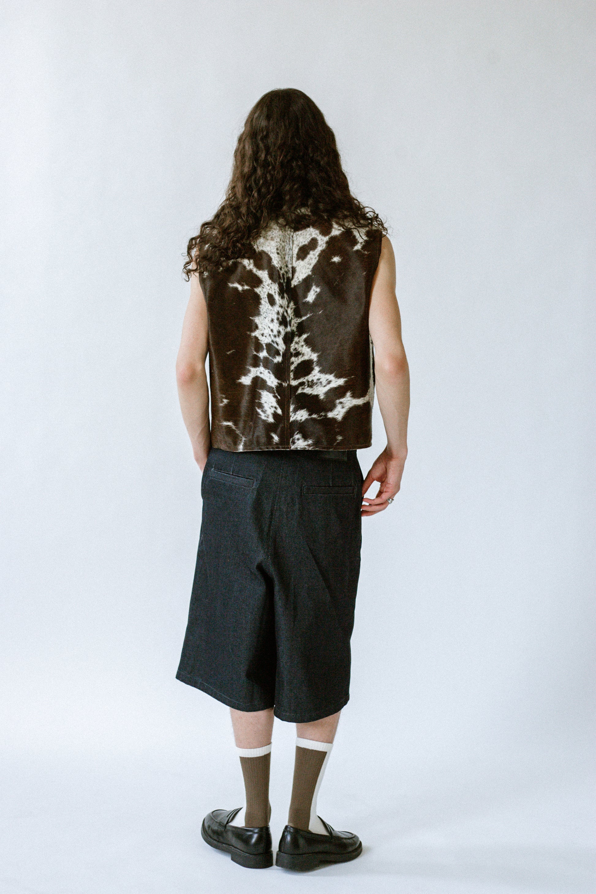 cow leather jacket cowhide cow print, fall trend, oversized fit, limited edition - back 1.0