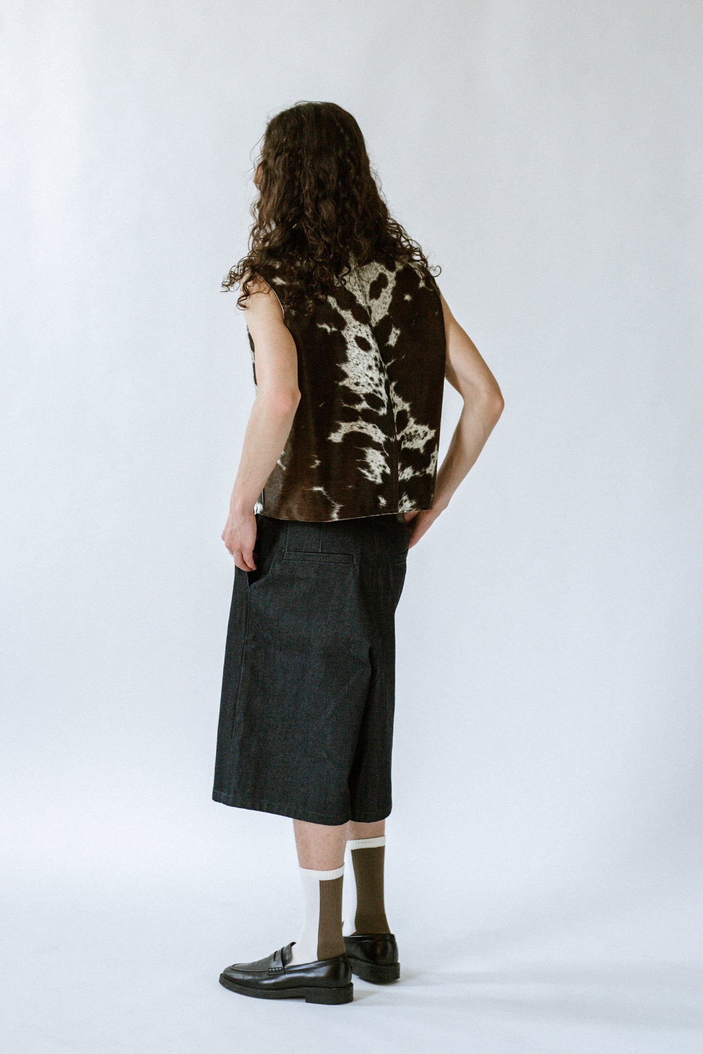 cow leather jacket cowhide cow print, fall trend, oversized fit, limited edition - back 1.1